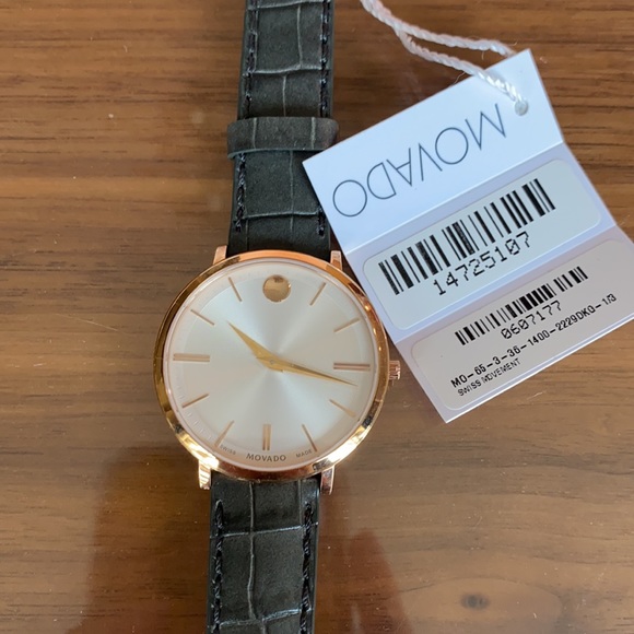 Woman’s Movado Grey Collection Crocodile Watch main image 6
